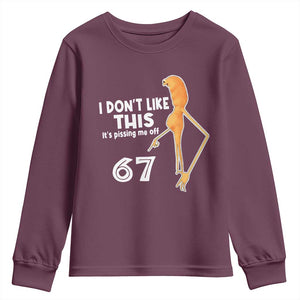 Funny Marcus The Worm 67 Meme Youth Sweatshirt I Dont Like This Its Pissing Me Off TS11 Maroon Print Your Wear