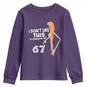 Funny Marcus The Worm 67 Meme Youth Sweatshirt I Dont Like This Its Pissing Me Off TS11 Purple Print Your Wear