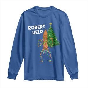 Funny Marcus The Worm Christmas Long Sleeve Shirt Robert Help Xmas Tree TS11 Royal Blue Print Your Wear