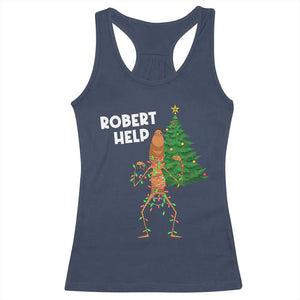 Funny Marcus The Worm Christmas Racerback Tank Top Robert Help Xmas Tree TS11 Navy Print Your Wear