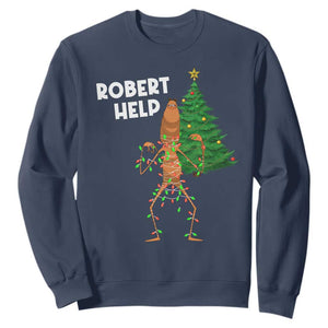 Funny Marcus The Worm Christmas Sweatshirt Robert Help Xmas Tree TS11 Navy Print Your Wear