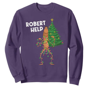 Funny Marcus The Worm Christmas Sweatshirt Robert Help Xmas Tree TS11 Purple Print Your Wear