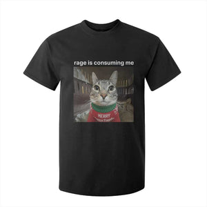 Rage Is Consuming Me Christmas T Shirt For Kid Funny Silly Staring Cat Meme Xmas Ugly Sweater TS11 Black Print Your Wear