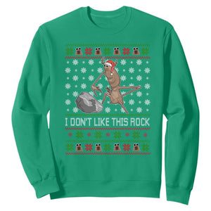 Funny Marcus The Worm Christmas Sweatshirt I Dont Like This Rock Xmas Holiday TS11 Irish Green Print Your Wear