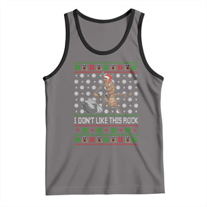 Funny Marcus The Worm Christmas Tank Top I Dont Like This Rock Xmas Holiday TS11 Deep Heather Black Print Your Wear