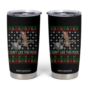Funny Marcus The Worm Christmas Tumbler Cup I Dont Like This Rock Xmas Holiday TS11 Black Print Your Wear