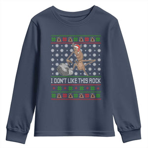 Funny Marcus The Worm Christmas Youth Sweatshirt I Dont Like This Rock Xmas Holiday TS11 Navy Print Your Wear