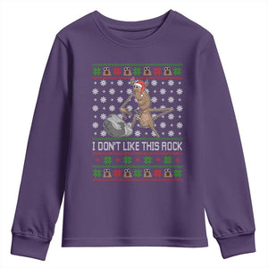Funny Marcus The Worm Christmas Youth Sweatshirt I Dont Like This Rock Xmas Holiday TS11 Purple Print Your Wear