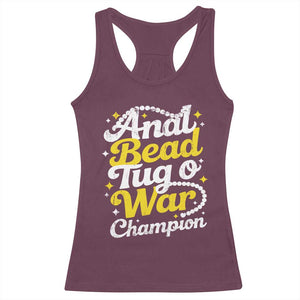 Funny Anal Bead Tug O War Racerback Tank Top Inappropriate Adult Humor Weird Cringe TS11 Maroon Print Your Wear