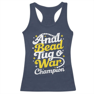 Funny Anal Bead Tug O War Racerback Tank Top Inappropriate Adult Humor Weird Cringe TS11 Navy Print Your Wear