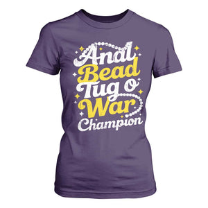 Funny Anal Bead Tug O War T Shirt For Women Inappropriate Adult Humor Weird Cringe TS11 Purple Print Your Wear