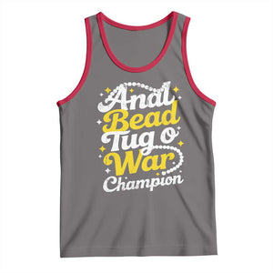 Funny Anal Bead Tug O War Tank Top Inappropriate Adult Humor Weird Cringe TS11 Deep Heather Red Print Your Wear