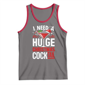 I Need A Huge Christmas Cocktail Tank Top Funny Xmas Adult Humor Party Drinking TS11 Deep Heather Red Print Your Wear