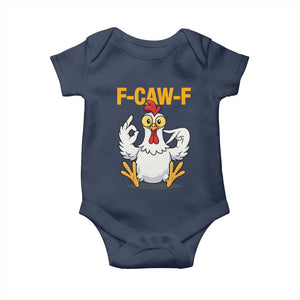 Funny F Caw F 67 Meme Baby Onesie Cartoon Chicken Poultry Humor TS11 Navy Print Your Wear