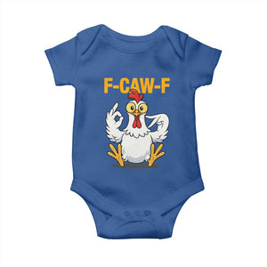 Funny F Caw F 67 Meme Baby Onesie Cartoon Chicken Poultry Humor TS11 Royal Blue Print Your Wear