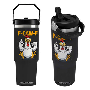 Funny F Caw F 67 Meme Flip Straw Tumbler Cartoon Chicken Poultry Humor TS11 One Size: 30 oz Black Print Your Wear