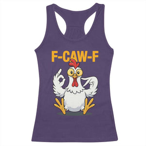 Funny F Caw F 67 Meme Racerback Tank Top Cartoon Chicken Poultry Humor TS11 Purple Print Your Wear