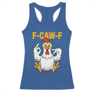 Funny F Caw F 67 Meme Racerback Tank Top Cartoon Chicken Poultry Humor TS11 Royal Blue Print Your Wear