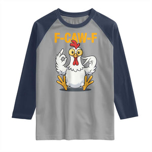 Funny F Caw F 67 Meme Raglan Shirt Cartoon Chicken Poultry Humor TS11 Sport Gray Navy Print Your Wear