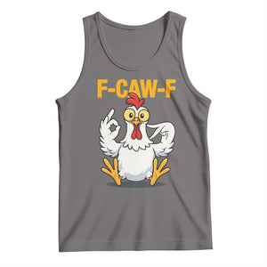 Funny F Caw F 67 Meme Tank Top Cartoon Chicken Poultry Humor TS11 Deep Heather Print Your Wear