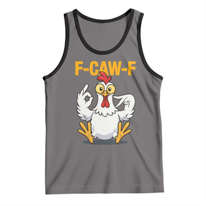 Funny F Caw F 67 Meme Tank Top Cartoon Chicken Poultry Humor TS11 Deep Heather Black Print Your Wear