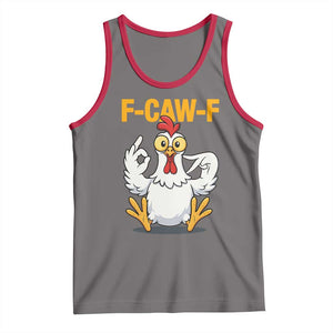 Funny F Caw F 67 Meme Tank Top Cartoon Chicken Poultry Humor TS11 Deep Heather Red Print Your Wear