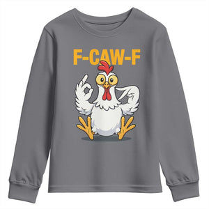 Funny F Caw F 67 Meme Youth Sweatshirt Cartoon Chicken Poultry Humor TS11 Charcoal Print Your Wear