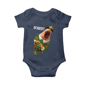 Funny Christmas Marcus The Worm Robert Xmas Elf Baby Onesie TS11 Navy Print Your Wear