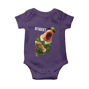 Funny Christmas Marcus The Worm Robert Xmas Elf Baby Onesie TS11 Purple Print Your Wear