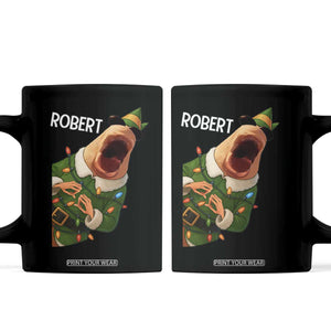 Funny Christmas Marcus The Worm Robert Xmas Elf Coffee Mug TS11 Black Print Your Wear