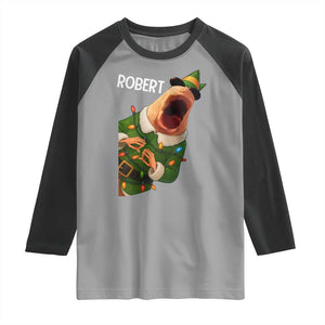 Funny Christmas Marcus The Worm Robert Xmas Elf Raglan Shirt TS11 Sport Gray Black Print Your Wear