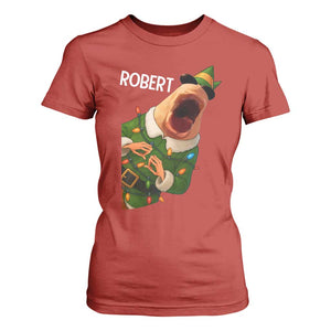 Funny Christmas Marcus The Worm Robert Xmas Elf T Shirt For Women TS11 Red Print Your Wear