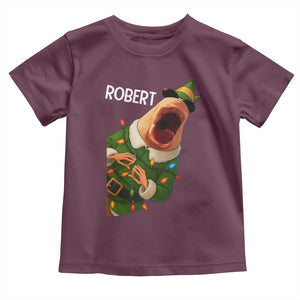 Funny Christmas Marcus The Worm Robert Xmas Elf Toddler T Shirt TS11 Maroon Print Your Wear