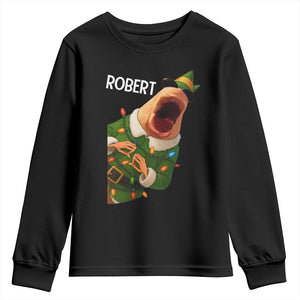 Funny Christmas Marcus The Worm Robert Xmas Elf Youth Sweatshirt TS11 Black Print Your Wear