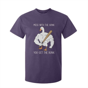 Funny Mess With The Honk You Get The Bonk T Shirt For Kid Muscle Silly Goose TS11 Purple Print Your Wear