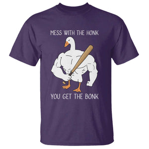 Funny Mess With The Honk You Get The Bonk T Shirt Muscle Silly Goose TS11 Purple Print Your Wear