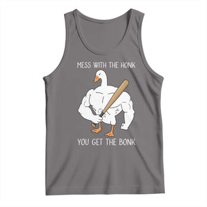 Funny Mess With The Honk You Get The Bonk Tank Top Muscle Silly Goose TS11 Deep Heather Print Your Wear