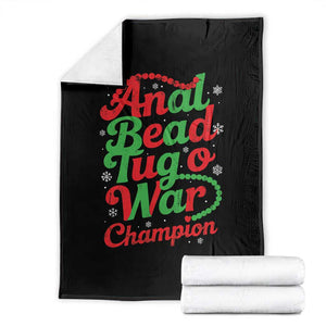 Funny Anal Bead Tug O War Christmas Throw Blanket Inappropriate Adult Humor Weird Cringe TS11 Black Print Your Wear