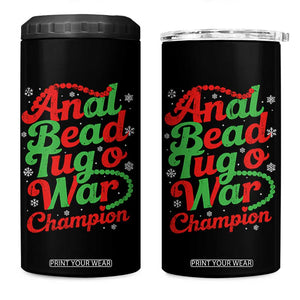Funny Anal Bead Tug O War Christmas 4 in 1 Can Cooler Tumbler Inappropriate Adult Humor Weird Cringe TS11 One Size: 16 oz Black Print Your Wear