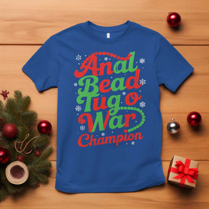 Funny Anal Bead Tug O War Christmas T Shirt Inappropriate Adult Humor Weird Cringe TS11 Royal Blue Print Your Wear