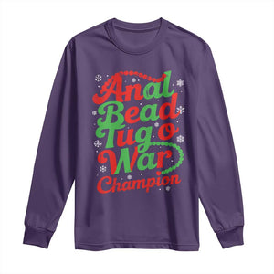 Funny Anal Bead Tug O War Christmas Long Sleeve Shirt Inappropriate Adult Humor Weird Cringe TS11 Purple Print Your Wear