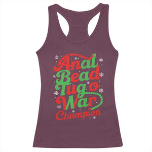 Funny Anal Bead Tug O War Christmas Racerback Tank Top Inappropriate Adult Humor Weird Cringe TS11 Maroon Print Your Wear