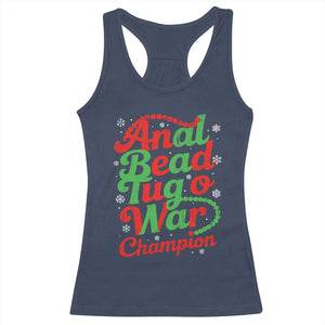 Funny Anal Bead Tug O War Christmas Racerback Tank Top Inappropriate Adult Humor Weird Cringe TS11 Navy Print Your Wear
