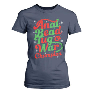 Funny Anal Bead Tug O War Christmas T Shirt For Women Inappropriate Adult Humor Weird Cringe TS11 Navy Print Your Wear