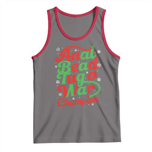 Funny Anal Bead Tug O War Christmas Tank Top Inappropriate Adult Humor Weird Cringe TS11 Deep Heather Red Print Your Wear