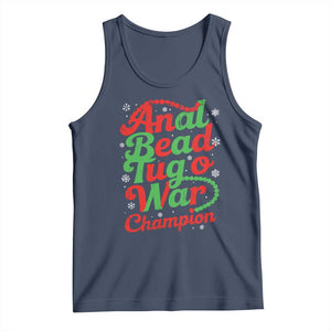 Funny Anal Bead Tug O War Christmas Tank Top Inappropriate Adult Humor Weird Cringe TS11 Navy Print Your Wear