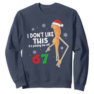 Funny Marcus The Worm 67 Meme Christmas Sweatshirt I Don't Like This It's Pissing Me Off TS11 Navy Print Your Wear