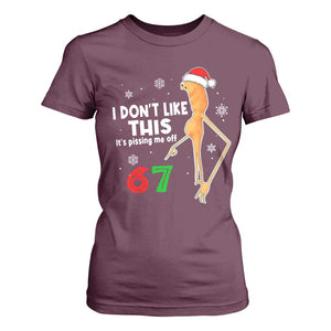 Funny Marcus The Worm 67 Meme Christmas T Shirt For Women I Don't Like This It's Pissing Me Off TS11 Maroon Print Your Wear