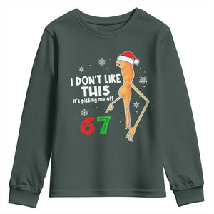 Funny Marcus The Worm 67 Meme Christmas Youth Sweatshirt I Don't Like This It's Pissing Me Off TS11 Dark Forest Green Print Your Wear