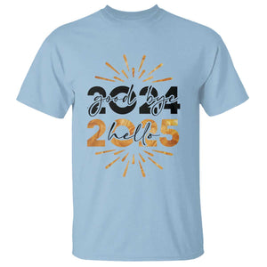 Goodbye 2024 Hello 2025 T Shirt New Year's Eve Party TS11 Light Blue Print Your Wear